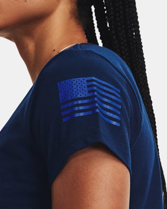 Women's UA Freedom Flag T-Shirt, Blue, pdpMainDesktop image number 3